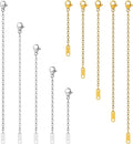 Necklace Extender, 10Pcs Stainless Steel Gold Silver Chain Extenders for Necklac