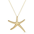 Starfish 925 Solid Sterling Silver 14k Gold Vermeil Pendant 18" Necklace Gift